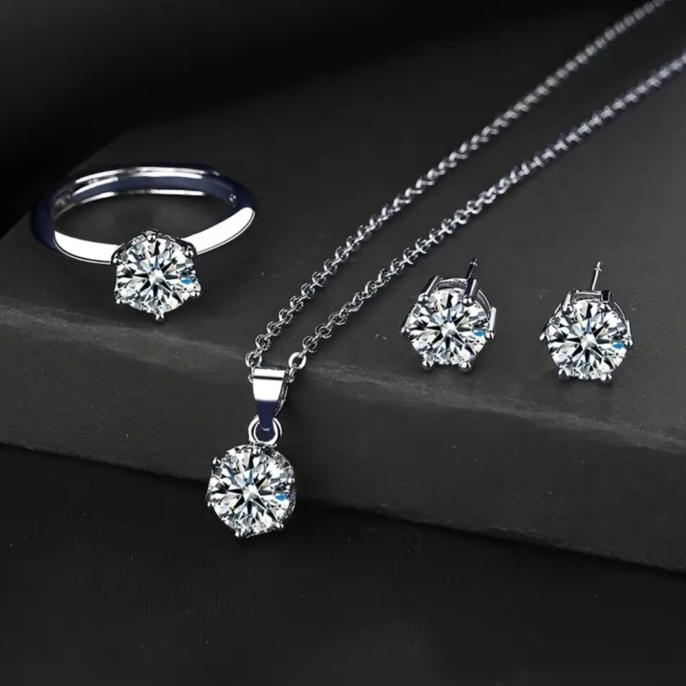 Elegant Mossinite 3 Piece Jewelry Set